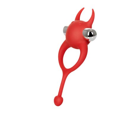 Виброкольцо с хвостиком JOS NICK, силикон, красный, 13,5 см
