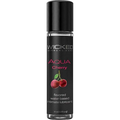 Любрикант со вкусом сладкой вишни Wicked Aqua Cherry - 30 мл.