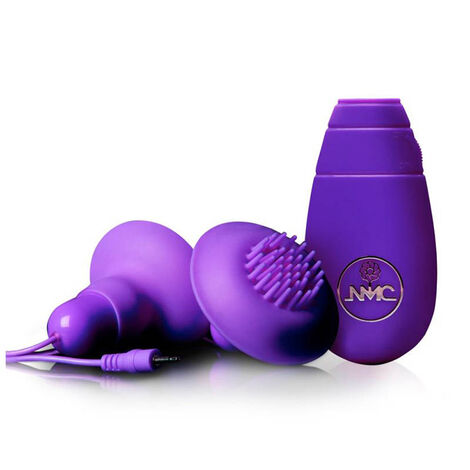 Вакуумные вибростимуляторы для сосков и клитора с пультом ДУ Nipple and Clitoris, фиолетовые