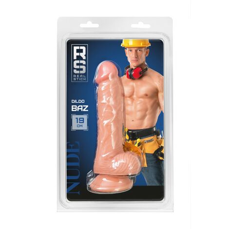 Реалистичный фаллоимитатор RealStick Nude Baz, PVC, телесный, 19 см