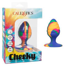 Текстурированная анальная пробка M из силикона CHEEKY MED SWIRL TIE-DYE PLUG